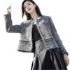 San@Cai 2024 Winter New Women's Wear: A stylish tweed wool coat with a touch of elegance, a French overcoat Item Picture